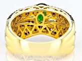 Pre-Owned Green Russian Chrome Diopside 18K Yellow Gold Over Sterling Silver Ring 2.58ctw