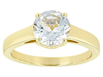 Picture of Pre-Owned Blue Aquamarine 18k Yellow Gold Over Sterling Silver March Birthstone Ring 1.53ctw