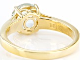 Pre-Owned Blue Aquamarine 18k Yellow Gold Over Sterling Silver March Birthstone Ring 1.53ctw
