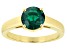 Pre-Owned Green Lab Created Emerald 18k Yellow Gold Over Sterling Silver May Birthstone Ring 1.57ct