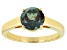 Pre-Owned Blue Lab Created Alexandrite 18k Yellow Gold Over Sterling Silver June Birthstone Ring 2.2