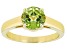 Pre-Owned Green Manchurian Peridot™ 18k Yellow Gold Over Sterling Silver August Birthstone Ring 1.95