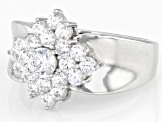 Pre-Owned White Cubic Zirconia Rhodium Over Sterling Silver Ring 2.03ctw