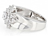 Pre-Owned White Cubic Zirconia Rhodium Over Sterling Silver Ring 2.03ctw