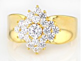 Pre-Owned White Cubic Zirconia 18k Yellow Gold Over Sterling Silver Ring 2.03ctw