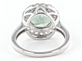 Pre-Owned Pink Lab Created Color Change Zandrite Rhodium Over Sterling Silver Halo Ring 3.35ctw