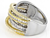 Pre-Owned White Cubic Zirconia Rhodium And 14k Yellow Gold Over Sterling Silver Ring 1.83ctw