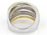 Pre-Owned White Cubic Zirconia Rhodium And 14k Yellow Gold Over Sterling Silver Ring 1.83ctw