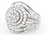 Pre-Owned White Cubic Zirconia Platinum Over Sterling Silver Ring 5.22ctw