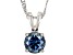 Pre-Owned Blue moissanite platineve solitaire pendant .80ct DEW.