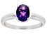 Pre-Owned Purple Amethyst Rhodium Over Sterling Silver February Birthstone Ring 0.98ct