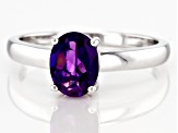 Pre-Owned Purple Amethyst Rhodium Over Sterling Silver February Birthstone Ring 0.98ct