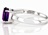 Pre-Owned Purple Amethyst Rhodium Over Sterling Silver February Birthstone Ring 0.98ct