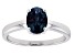 Pre-Owned Blue Lab Created Alexandrite Rhodium Over Sterling Silver June Birthstone Ring 1.23ct