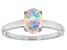 Pre-Owned Multicolor Ethiopian Opal Rhodium Over Sterling Silver October Birthstone Ring 0.55ct