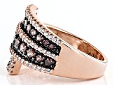 Pre-Owned Mocha And White Cubic Zirconia 18k Rose Gold Over Sterling Silver Ring 2.66ctw