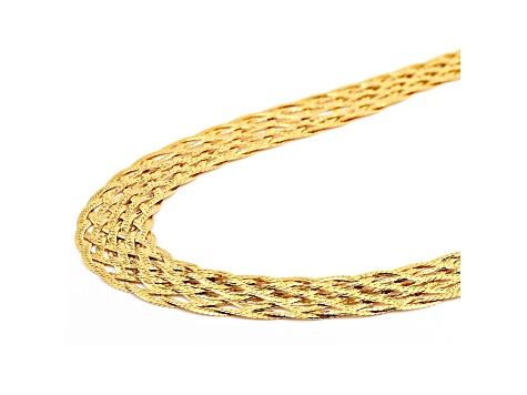 Pre-Owned 18K Yellow Gold Over Sterling Silver Braided Necklace