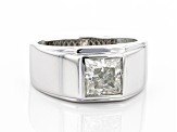 Pre-Owned Moissanite Platineve  Solitaire Mens Ring 2.30ct DEW.