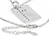 Pre-Owned White Cubic Zirconia Rhodium Over Sterling Silver Men's Pendant With Chain 1.32ctw