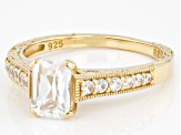 Pre-Owned White Zircon 18K Yellow Gold Over Sterling Silver Ring 1.62ctw