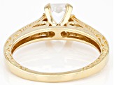 Pre-Owned White Zircon 18K Yellow Gold Over Sterling Silver Ring 1.62ctw