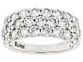 Pre-Owned White Cubic Zirconia Rhodium Over Sterling Silver Ring 3.05ctw