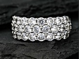 Pre-Owned White Cubic Zirconia Rhodium Over Sterling Silver Ring 3.05ctw