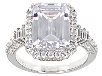 Picture of Pre-Owned White Cubic Zirconia Rhodium Over Silver Holiday Ring 8.61ctw