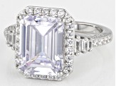 Pre-Owned White Cubic Zirconia Rhodium Over Silver Holiday Ring 8.61ctw
