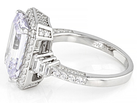 Pre-Owned White Cubic Zirconia Rhodium Over Silver Holiday Ring 8.61ctw