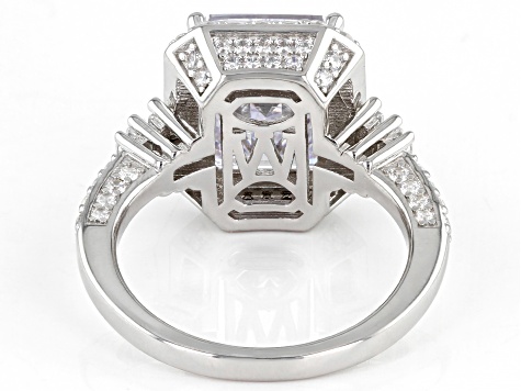 Pre-Owned White Cubic Zirconia Rhodium Over Silver Holiday Ring 8.61ctw