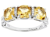 Pre-Owned Yellow Citrine Platinum Over Sterling Silver Ring 1.80ctw