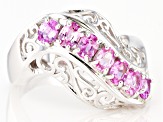 Pre-Owned Pink Ceylon Sapphire Rhodium Over Sterling Silver Ring 1.18ctw