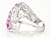 Pre-Owned Pink Ceylon Sapphire Rhodium Over Sterling Silver Ring 1.18ctw