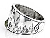 Pre-Owned Connemara Marble Men's Sterling Silver Wolf Ring