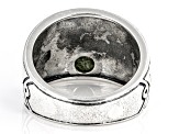 Pre-Owned Connemara Marble Men's Sterling Silver Wolf Ring