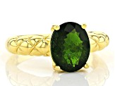 Pre-Owned Green Chrome Diopside 18K Yellow Gold Over Sterling Silver Ring. 2.30ct