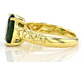 Pre-Owned Green Chrome Diopside 18K Yellow Gold Over Sterling Silver Ring. 2.30ct