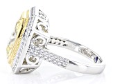 Pre-Owned Yellow And White Cubic Zirconia Platineve Ring 10.62ctw
