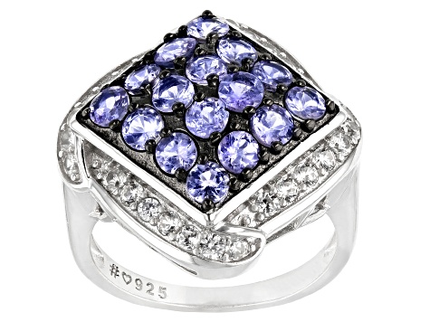 Pre-Owned Blue Tanzanite Rhodium Over Sterling Silver Ring 2.35ctw