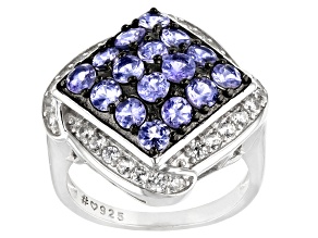Pre-Owned Blue Tanzanite Rhodium Over Sterling Silver Ring 2.35ctw