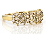 Pre-Owned Candlelight Diamonds™ 14k Yellow Gold Over Sterling Silver Pyramid Ring 0.70ctw
