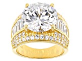 Pre-Owned White Cubic Zirconia 18k Yellow Gold Over Sterling Silver Ring