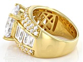 Pre-Owned White Cubic Zirconia 18k Yellow Gold Over Sterling Silver Ring