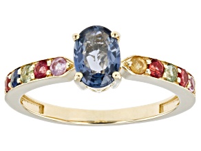 Pre-Owned Blue Ceylon Sapphire 10K Yellow Gold Ring 1.23ctw