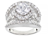 Pre-Owned White Cubic Zirconia Rhodium Over Sterling Silver Ring 8.55ctw