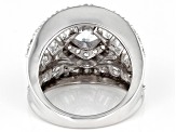 Pre-Owned White Cubic Zirconia Rhodium Over Sterling Silver Ring 8.55ctw