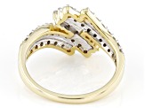 Pre-Owned Candlelight Diamonds™ 10K Yellow Gold Bypass Ring 0.75ctw