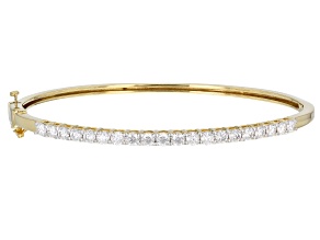 Pre-Owned Moissanite 14k yellow gold over sterling silver bangle bracelet 2.00ctw DEW