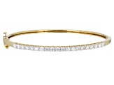 Pre-Owned Moissanite 14k yellow gold over sterling silver bangle bracelet 2.00ctw DEW